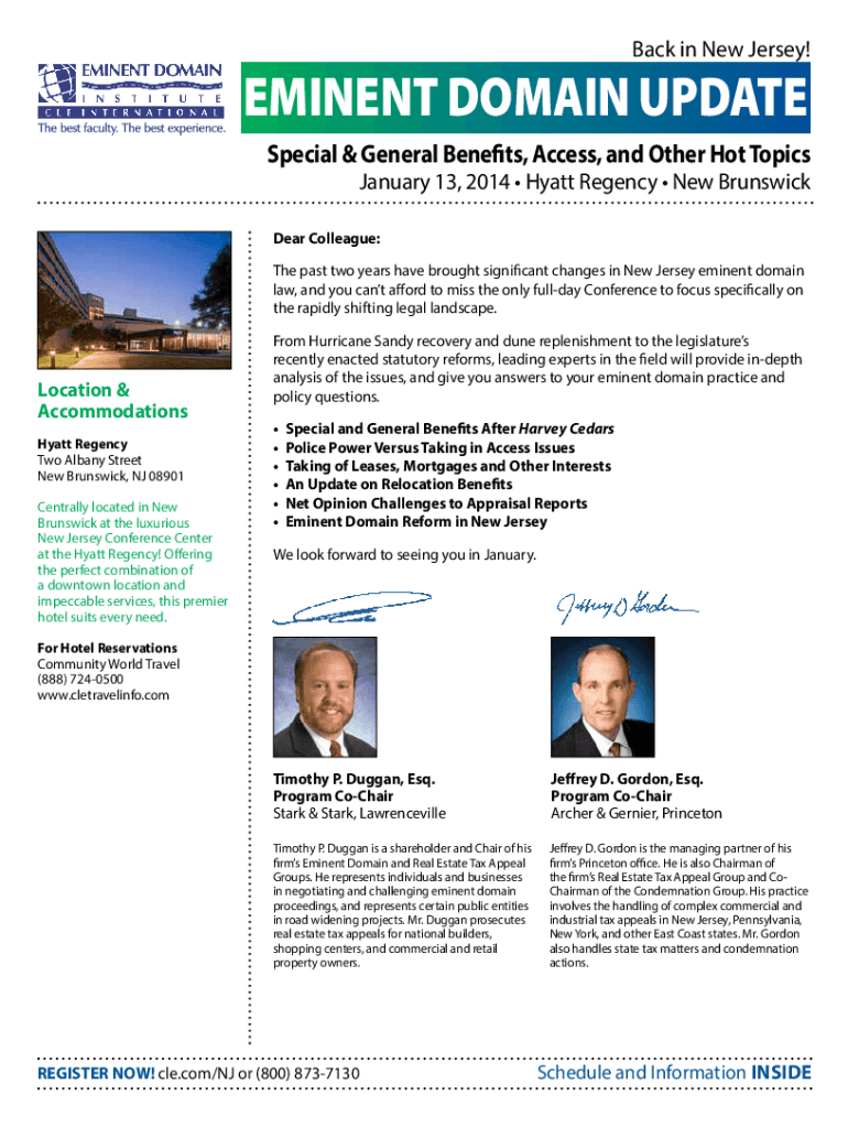 Fillable Online Fillable Online Back in New Jersey EMINENT DOMAIN