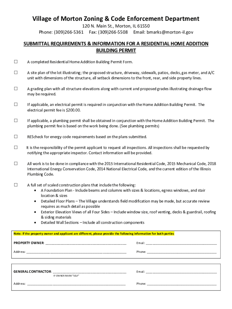 Fillable Online Morton ZoningInspection Department 120 N Main St
