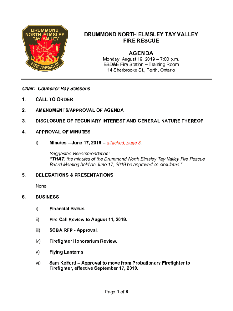 Fillable Online Fire Department Drummond/North Elmsley Fax Email