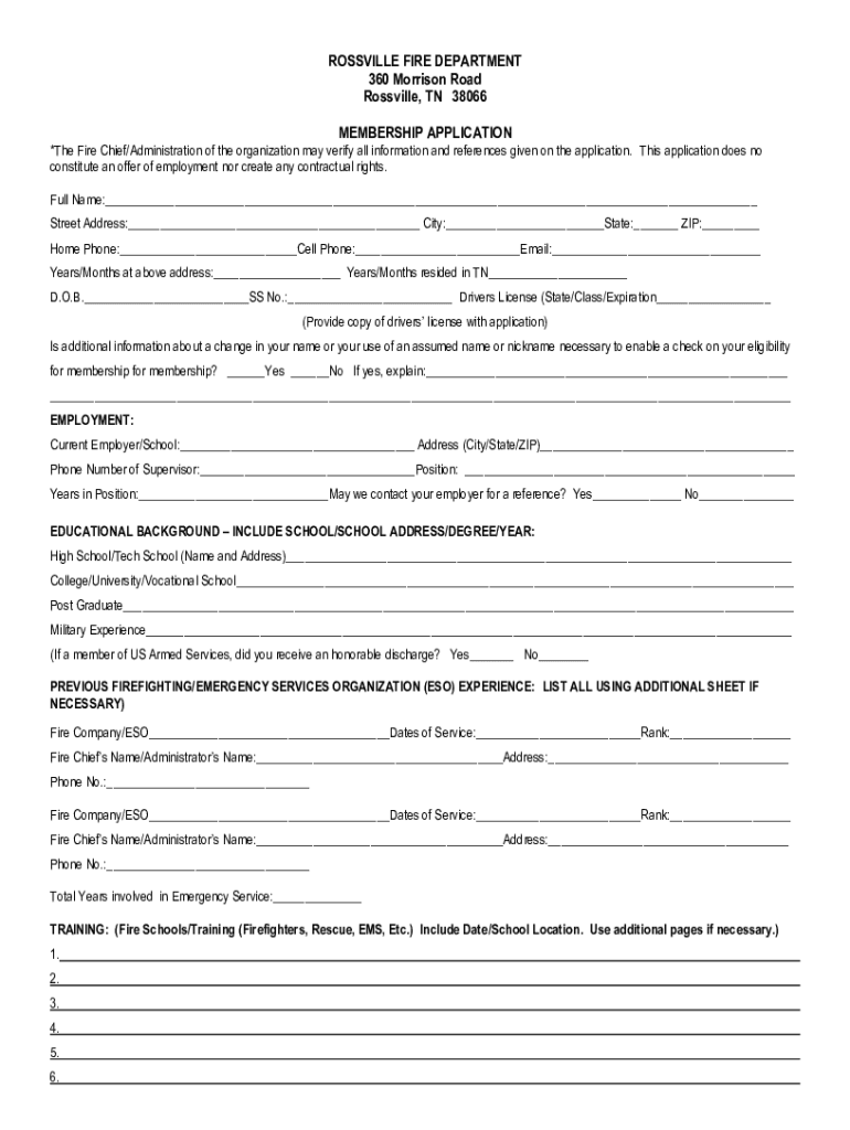 Fillable Online ROSSVILLEFIREDEPARTMENTApplication2019v2.pdf Fax
