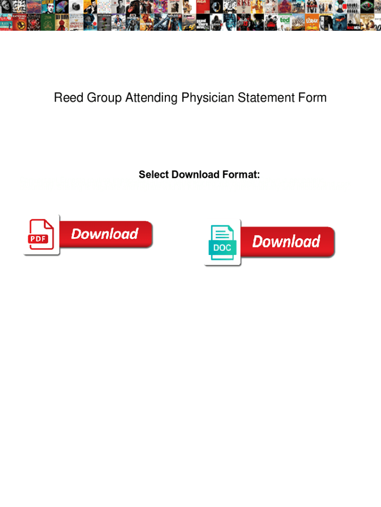 Fillable Online Reed Group Attending Physician Statement Form. Reed