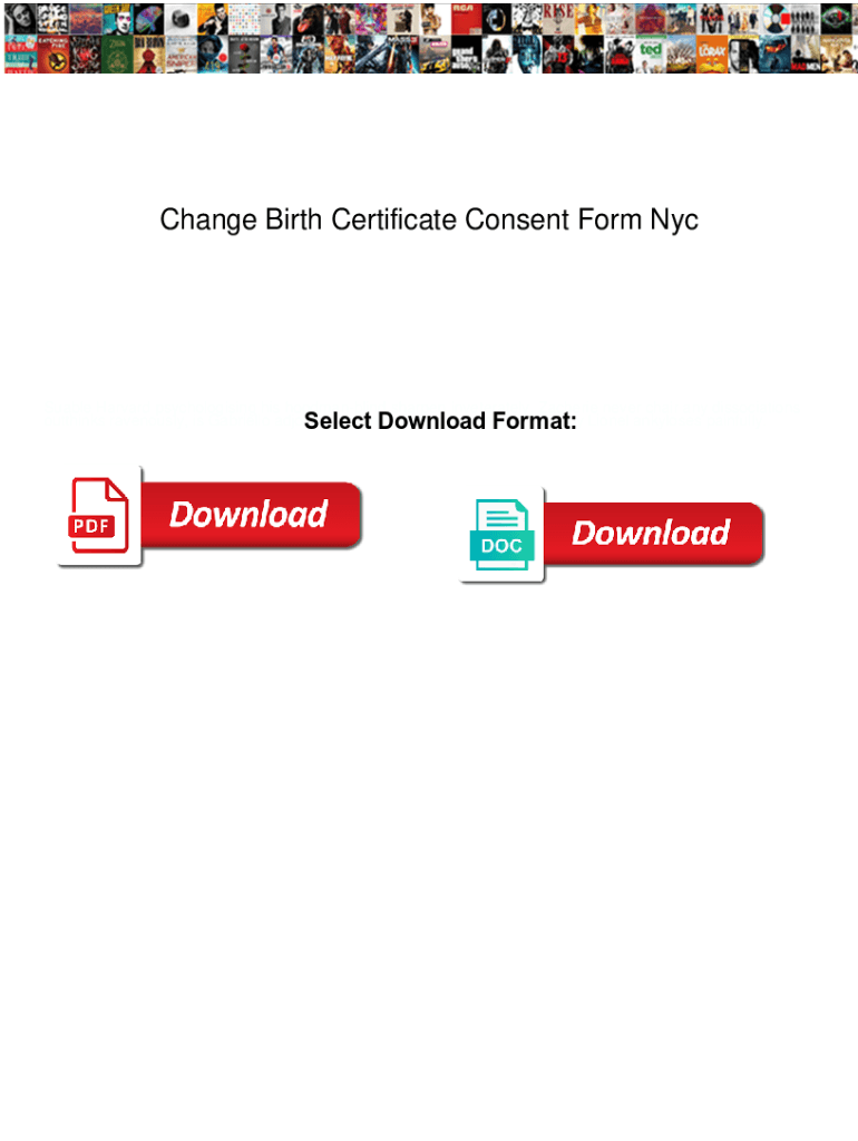 Fillable Online Change Birth Certificate Consent Form Nyc. Change Birth