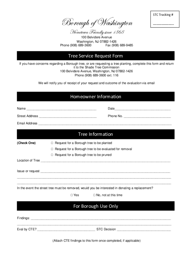 Fillable Online PDF OPRA Request Form Washington Borough Fax Email