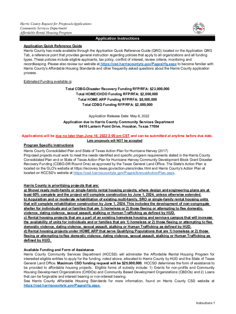 Fillable Online csd.harriscountytx.govPagesRentalAssistanceRental Assistance Harris County