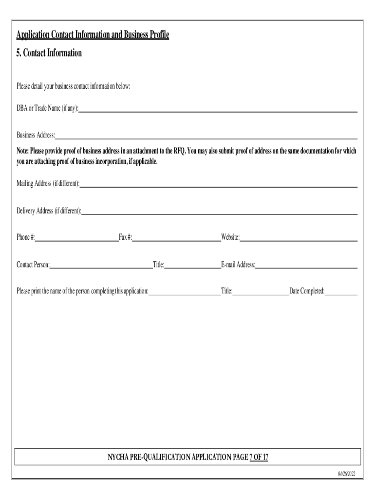 Fillable Online NEW YORK CITY HOUSING AUTHORITY REQUEST FOR Fax