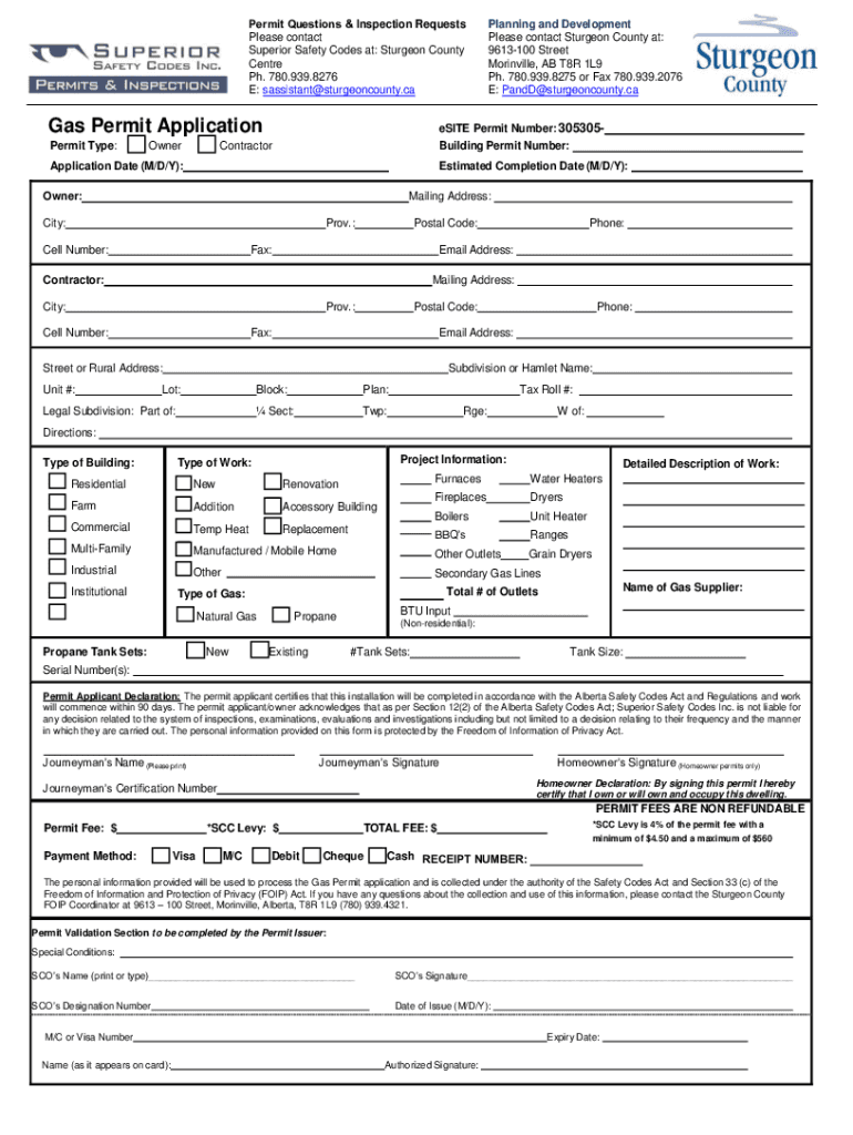 20182024 Form Canada Gas Permit Application Sturgeon County Fill