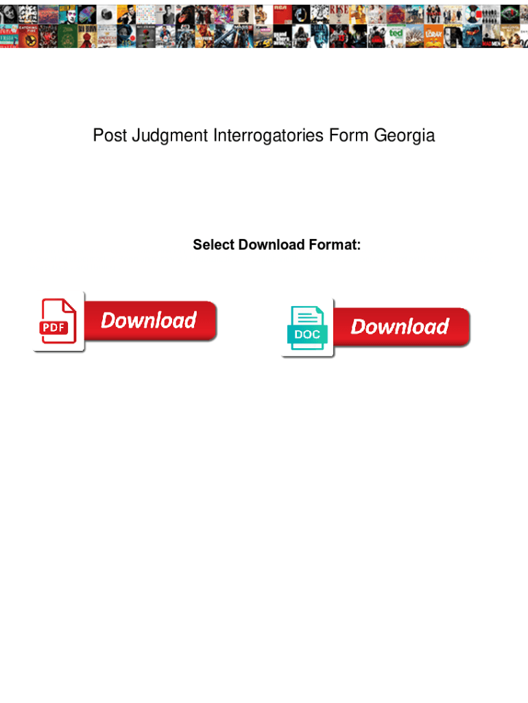 Fillable Online Post Judgment Interrogatories Form Post