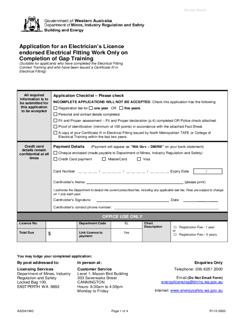 Fillable Online Electrician Services Receipt Template MS