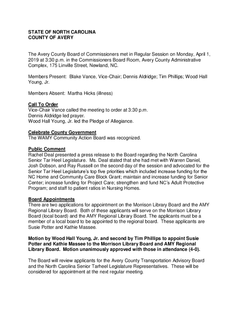 Fillable Online to Avery County, North CarolinaTax Office, The