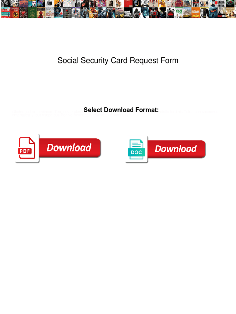 Fillable Online Social Security Card Request Form. Social Security Card