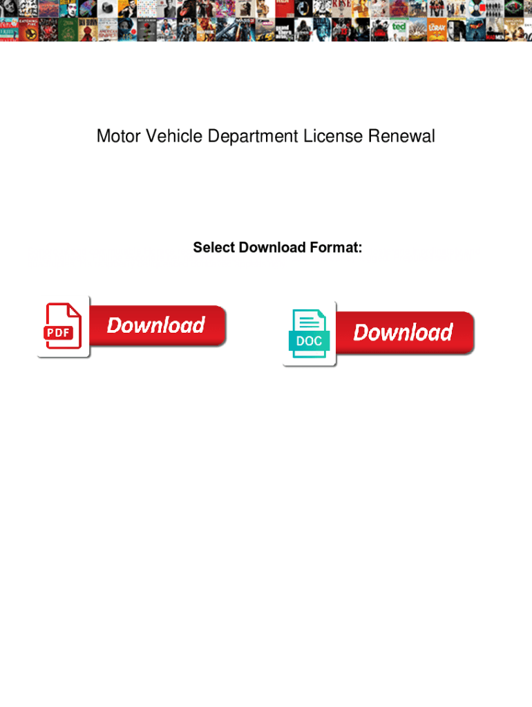 Fillable Online Motor Vehicle Department License Renewal. Motor Vehicle