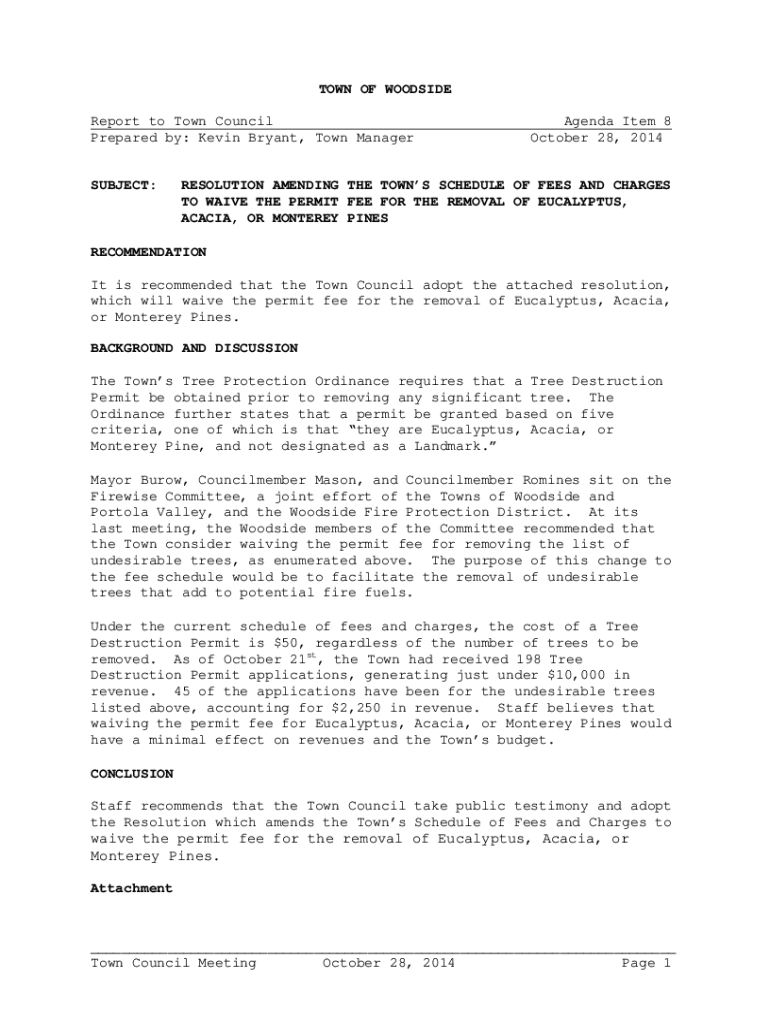 Fillable Online sites defaultTHE TOWN OF WOODSIDE