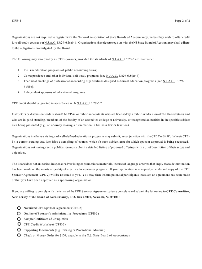 Fillable Online Pages New Jersey State Board of Accountancy Fax Email