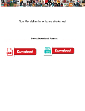 Fillable Online Non Mendelian Inheritance Worksheet. Non Mendelian