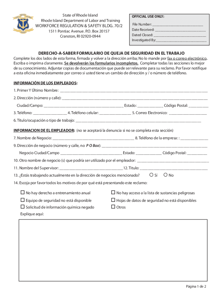 Fillable Online dlt ri dlt.ri.gov sites gState of Rhode Island RI Department of Labor and
