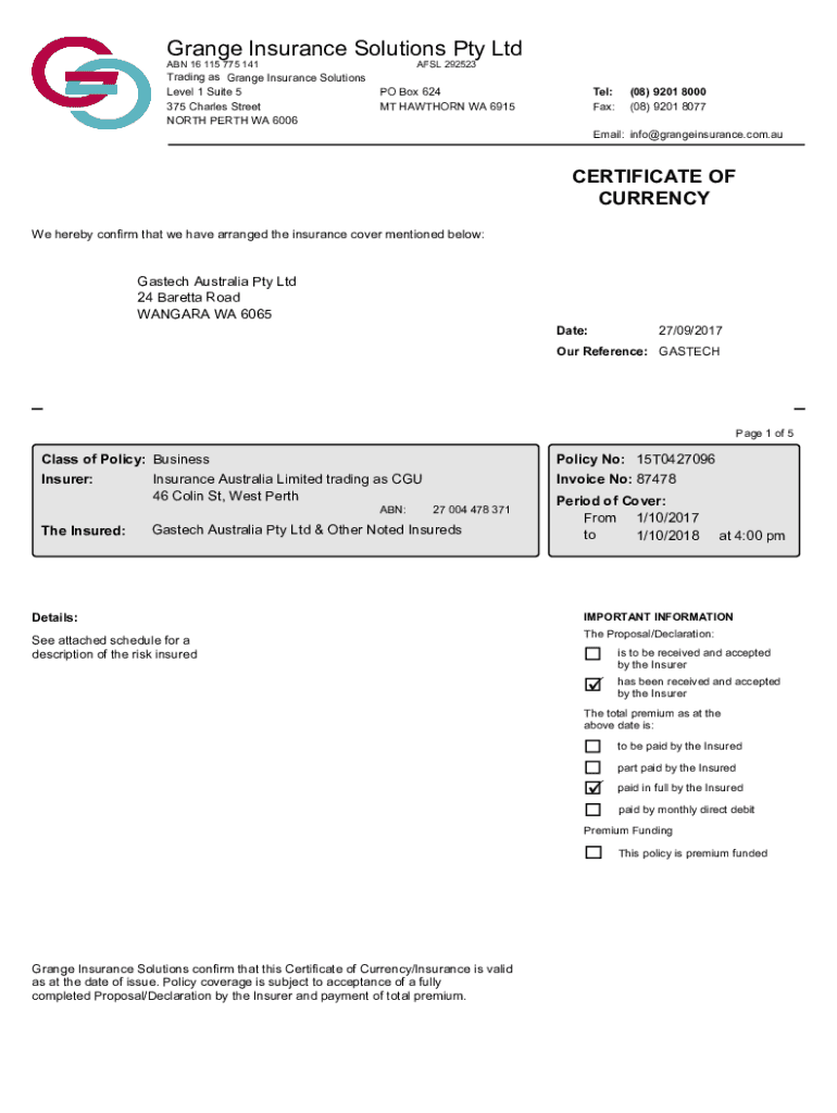 Fillable Online Grange Insurance Fax Email Print pdfFiller