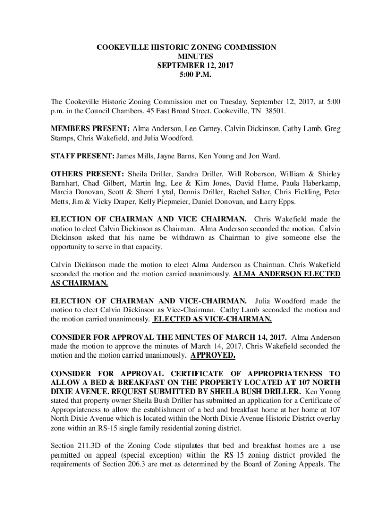 Fillable Online www.cookevilletn.gov357HistoricZoning