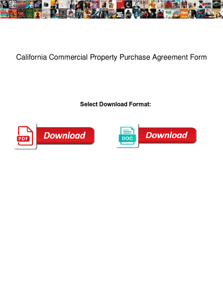 Fillable Online California Commercial Property Purchase Agreement Form