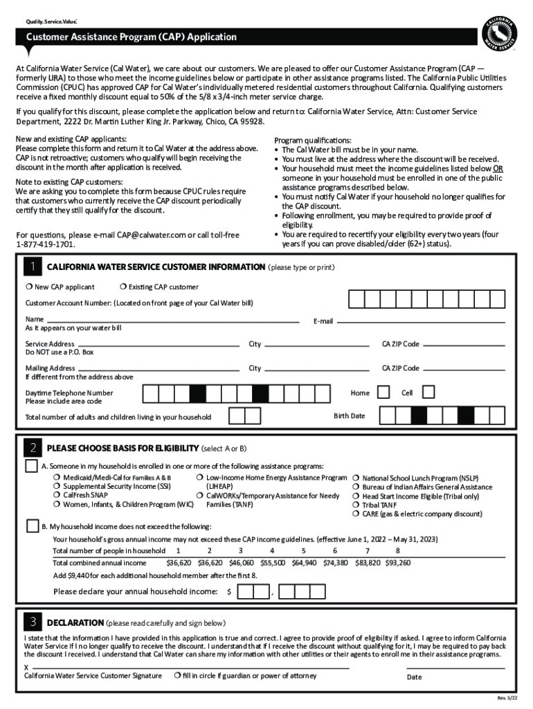 Fillable Online Assistance Program (CAP