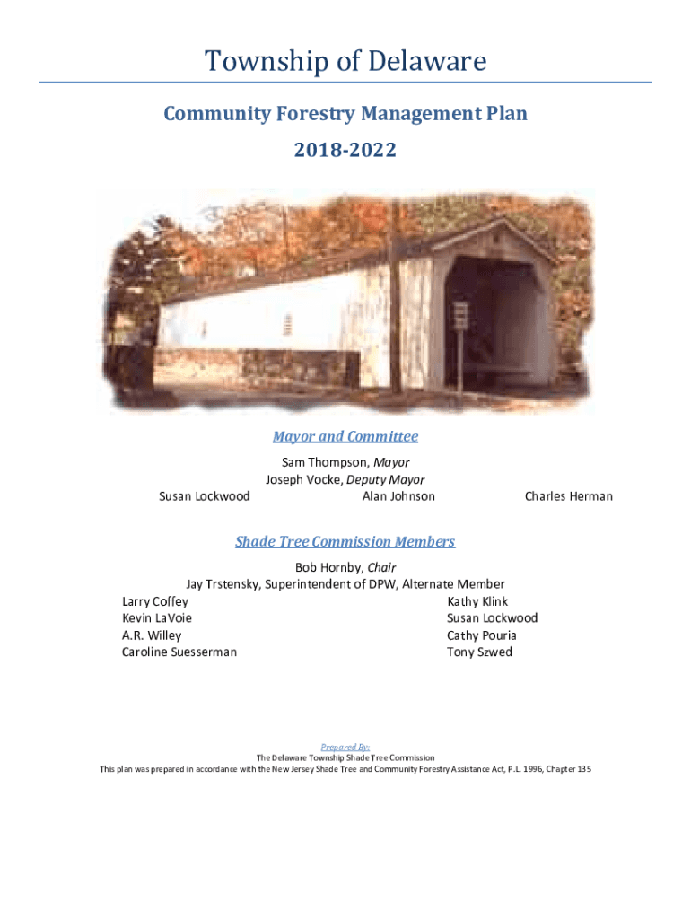 Fillable Online Borough of Metuchen Community Forestry Management Plan