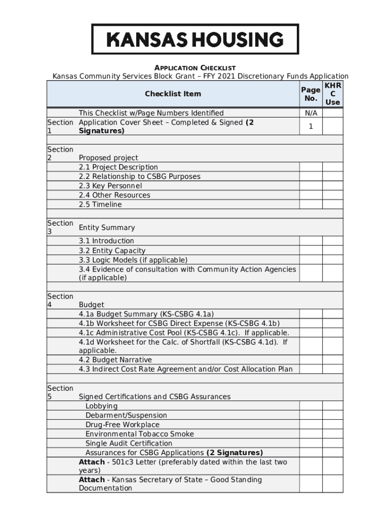 Page KHRC Checklist Item No. Use (2 Signatures) Doc Template pdfFiller