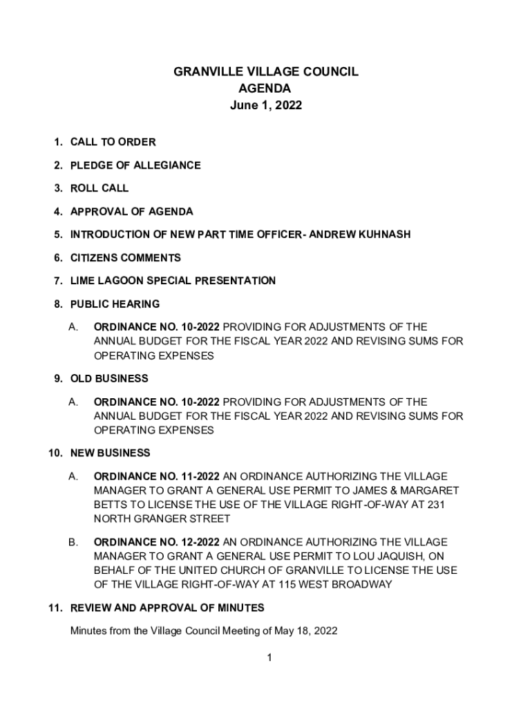 Fillable Online Granville Exempted Village School Board of Education