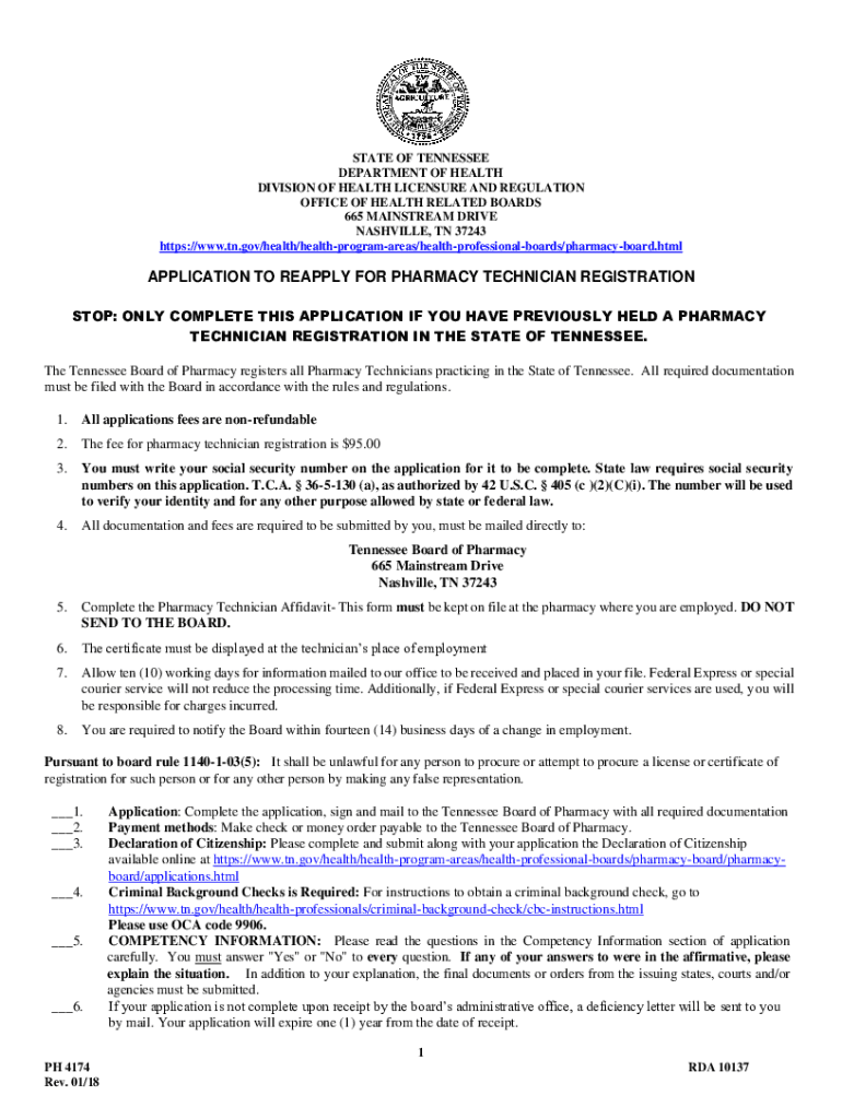 Fillable Online Health Professional Boards Tennessee State