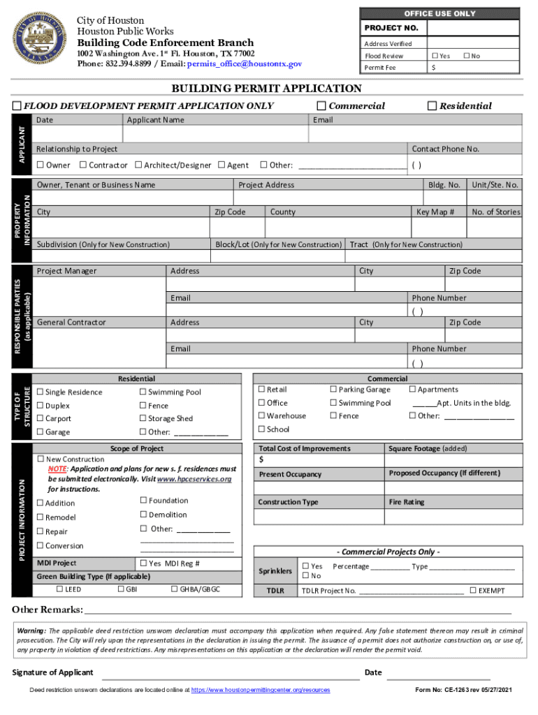 Permit application houston Fill out & sign online DocHub