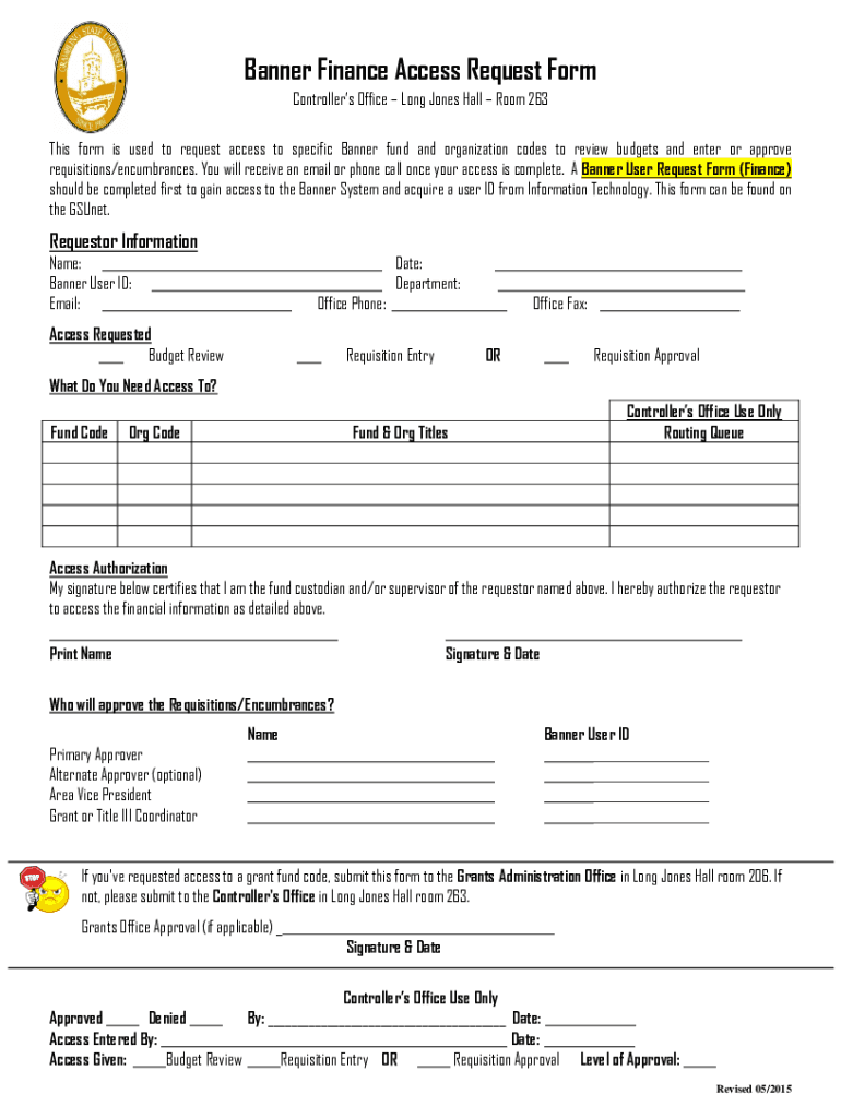 Fillable Online www.gram.eduofficesinfotechbanner finance access