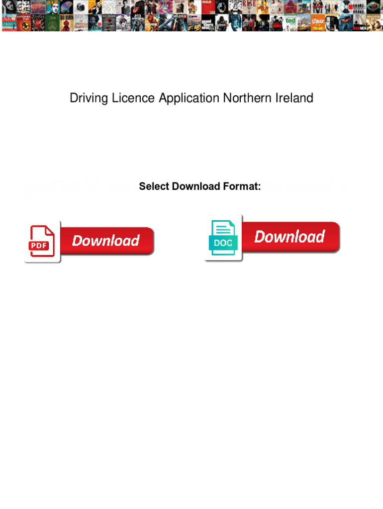 Fillable Online Driving Licence Application Northern Ireland. Driving