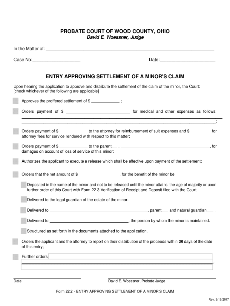 Fillable Online probatecourt co wood oh