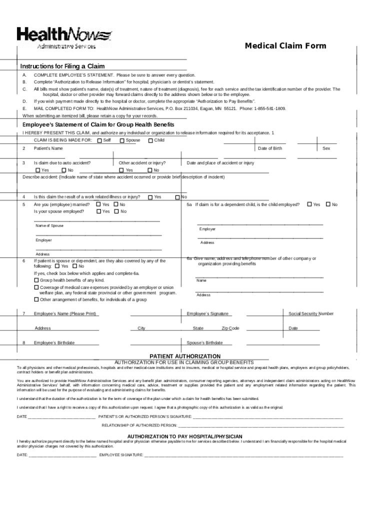 TO COMPLETE THIS MEDICAL CLAIM Doc