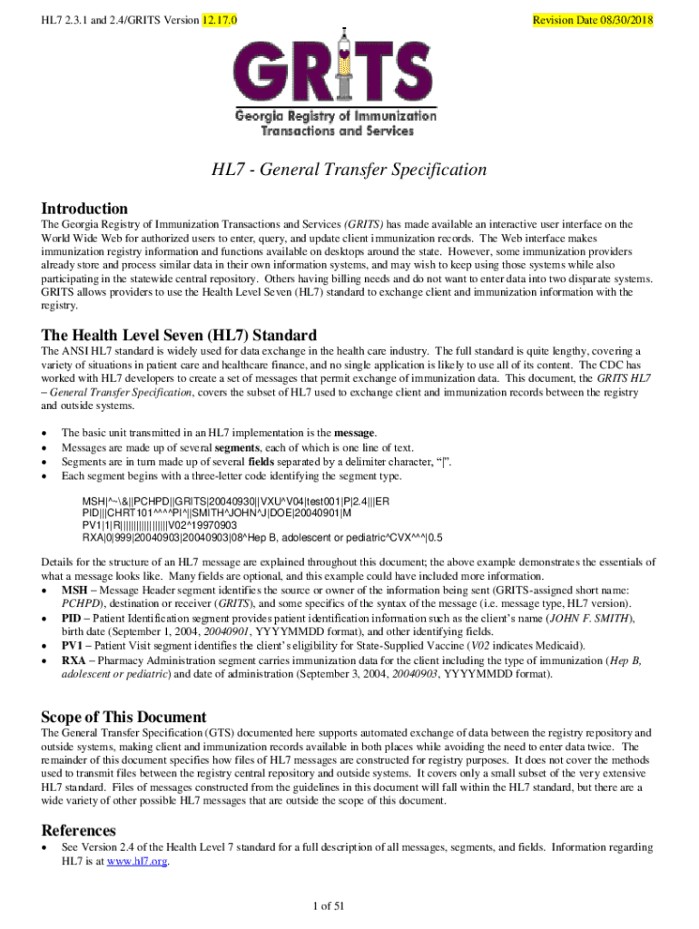 Fillable Online www.grits.state.ga.usdocsHL7GTSv810HL7 General