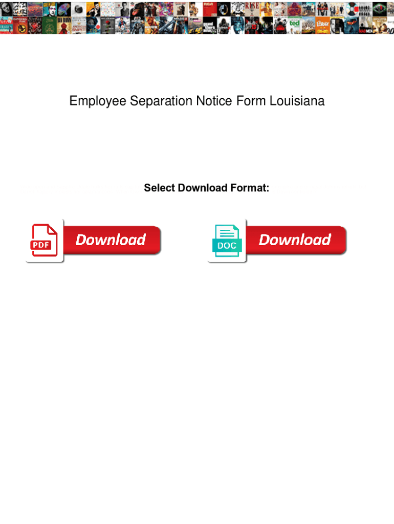 Fillable Online Employee Separation Notice Form Louisiana. Employee Separation Notice Form