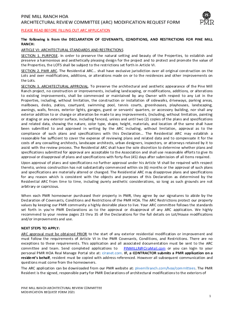 Fillable Online HOA Architectural Review GuideAssociaWhat's A Proper