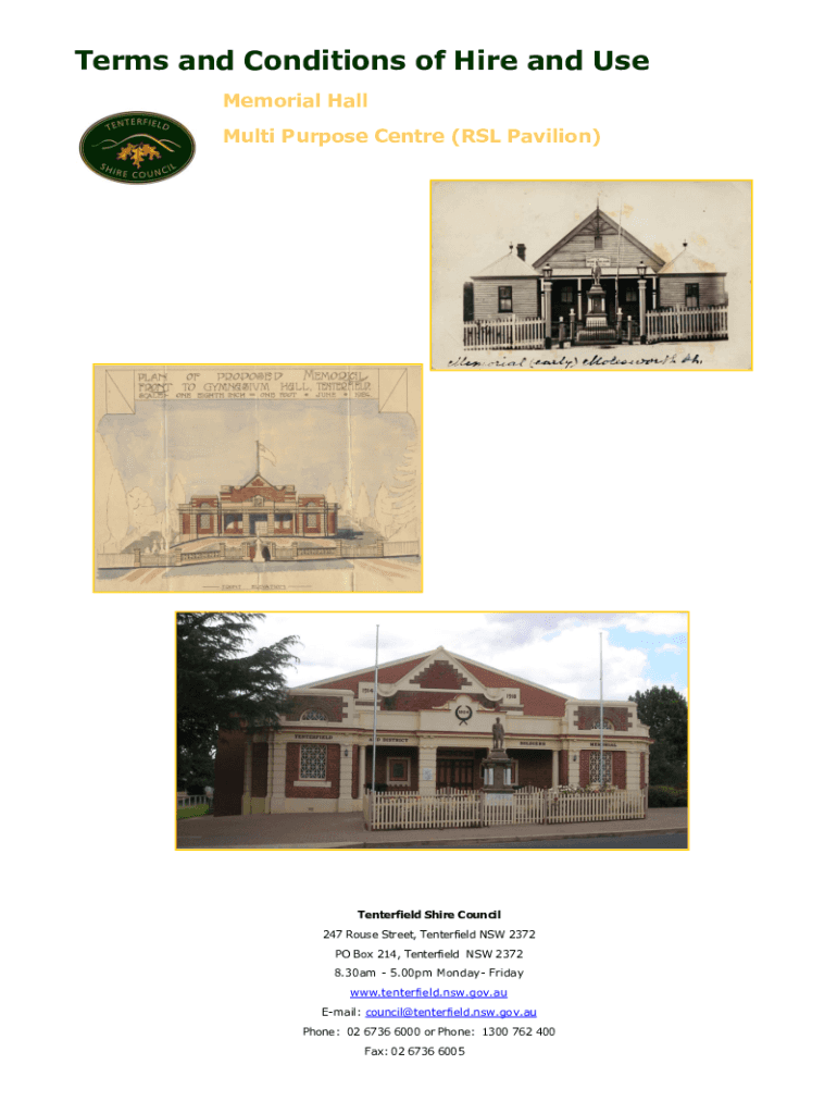 Fillable Online www.tenterfield.nsw.gov.aucontentuploadsTerms and