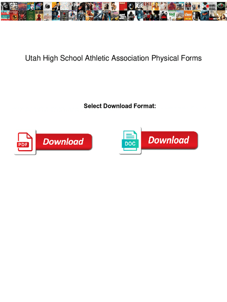 Fillable Online Utah High School Athletic Association Physical Forms