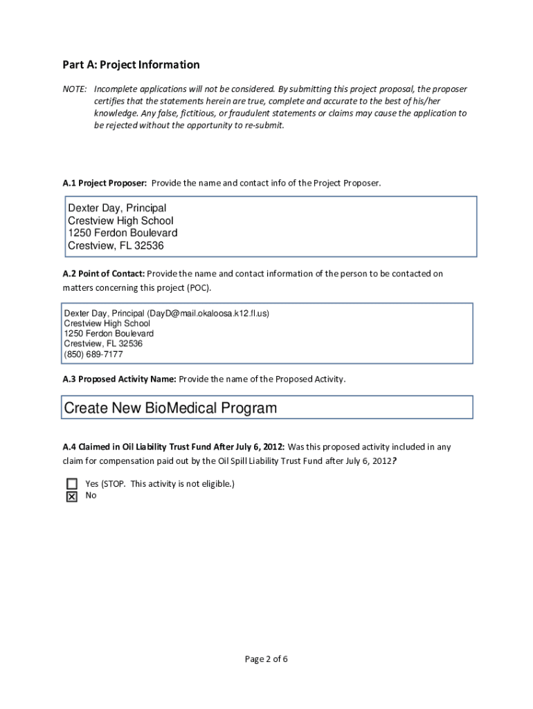 Fillable Online co okaloosa fl