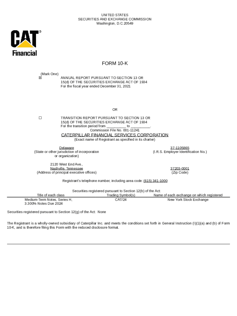 CATERPILLAR FINANCIAL SERVICES CORP (. EDGAR Online Pro Doc Template