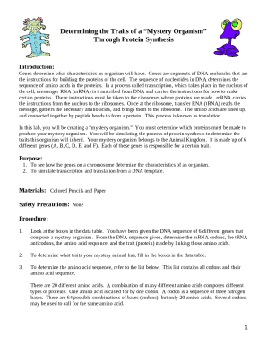 Determining the Traits of a "Mystery Organism" Through Protein Doc