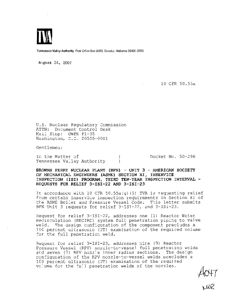 Fillable Online Browns Ferry, Unit 3 American Society of Mechanical