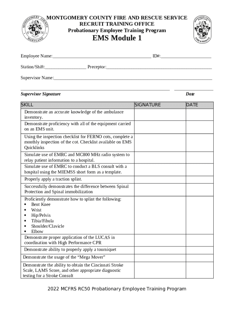 Emergency Medical Technician Recertification Ination Doc Template