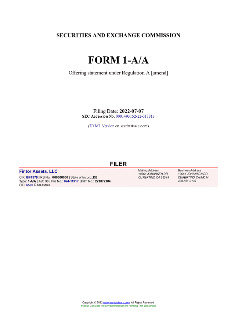 Fillable Online SEC Form 1A Details and Latest Filings Fax Email Print pdfFiller
