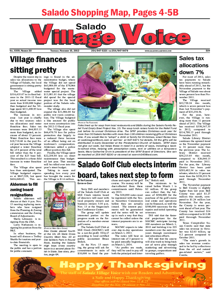 Fillable Online Salado, TX Salado, Texas Map & Directions