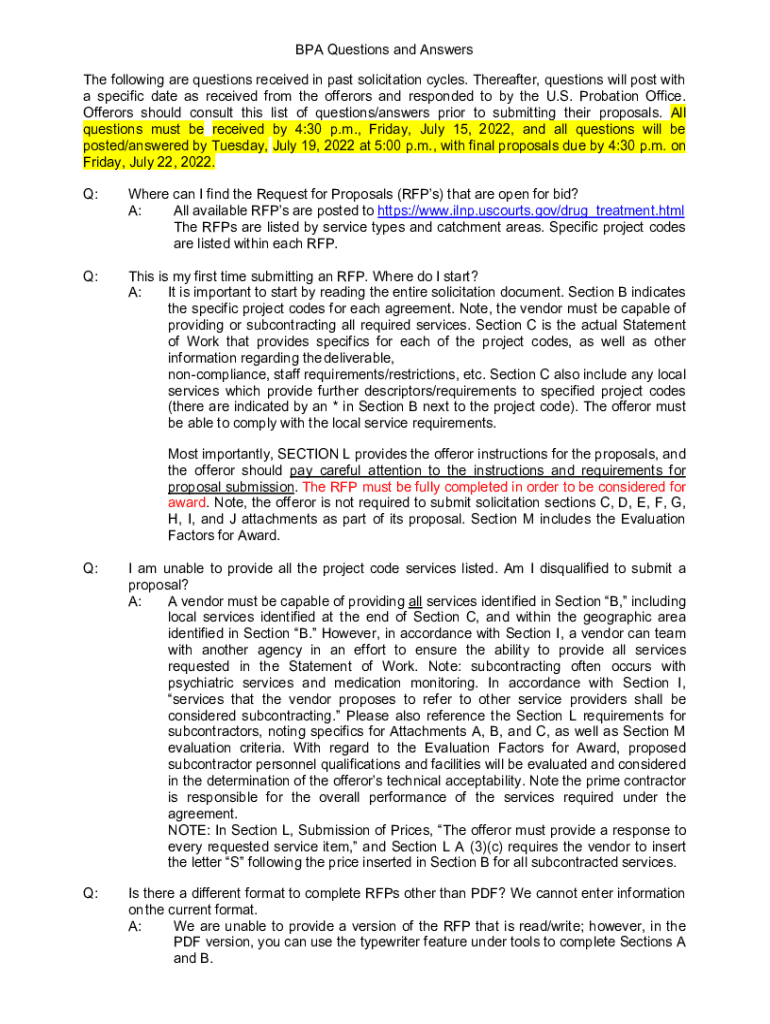 Fillable Online Evaluating a pricing at a BPA level when the