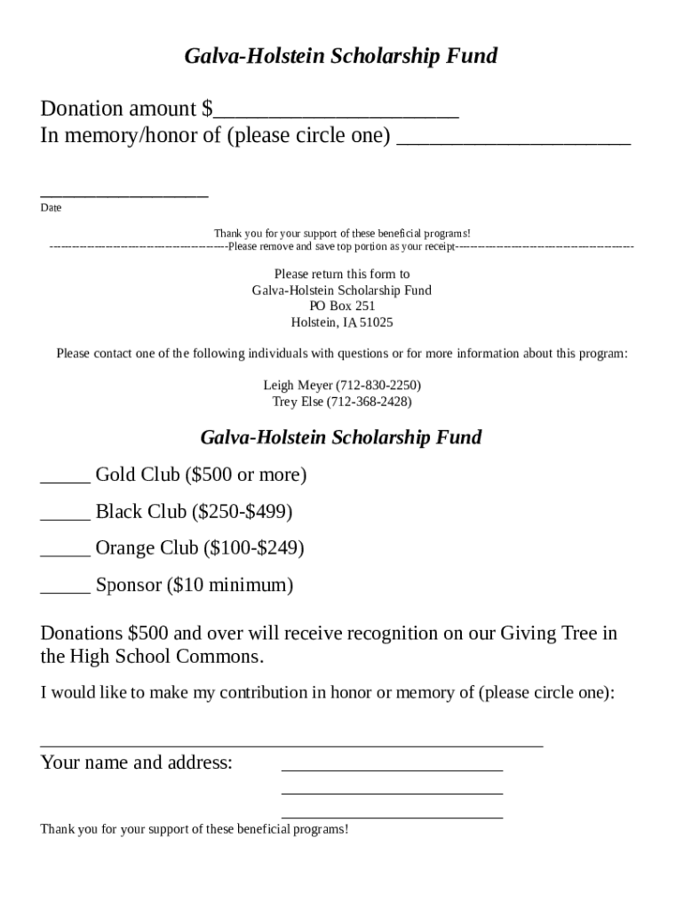 How to Start a Memorial Scholarship Fund Scholarship America Doc