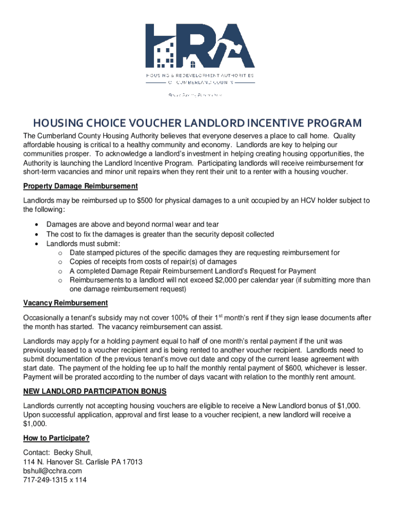 Fillable Online housingchoicevoucherprogramCumberland