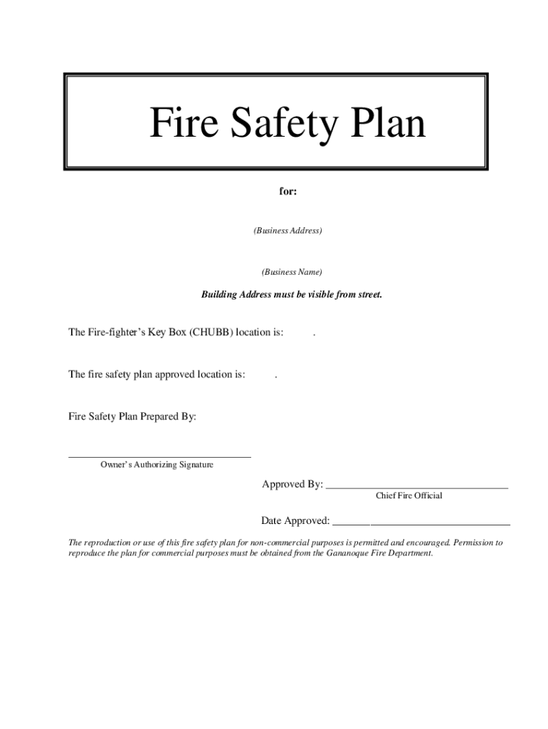 Fillable Online Safety Plan