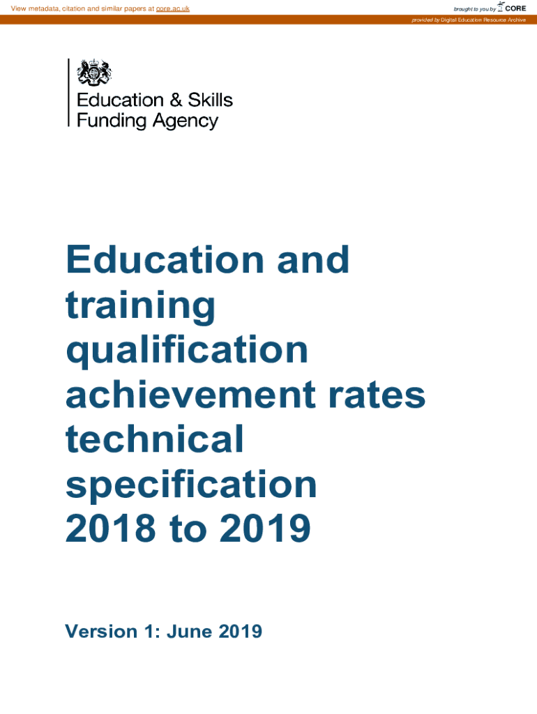 Fillable Online Education and training qualification achievement rates