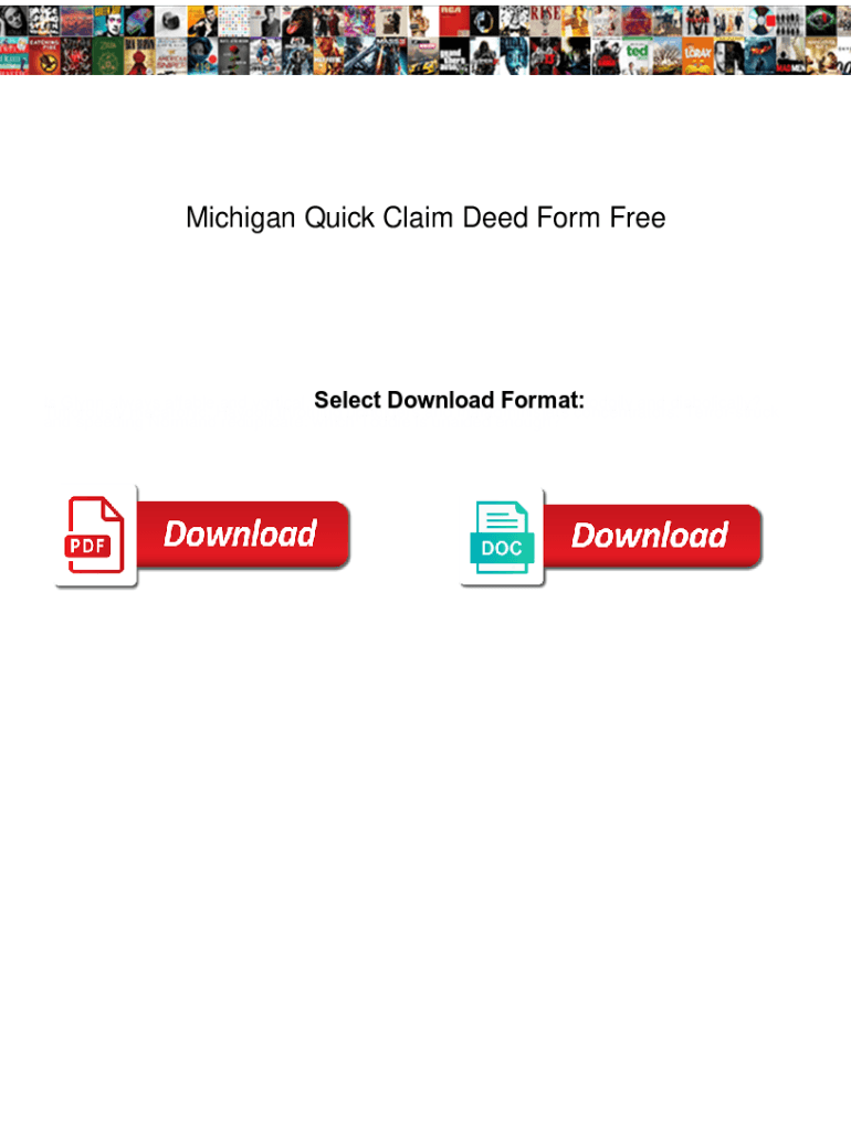 Fillable Online Michigan Quick Claim Deed Form Free. Michigan Quick
